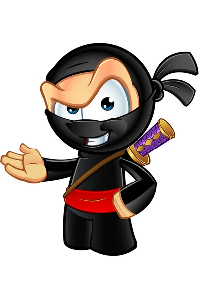 Sneaky mirando carácter ninja — Vector de stock