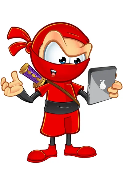 Sneaky Red Ninja Character — Stock Vector