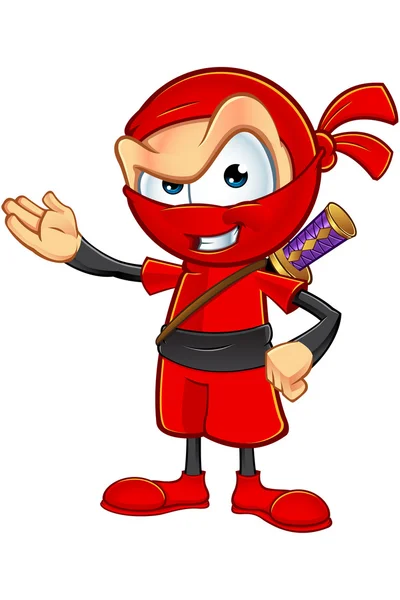 Sneaky Red Ninja carácter — Archivo Imágenes Vectoriales