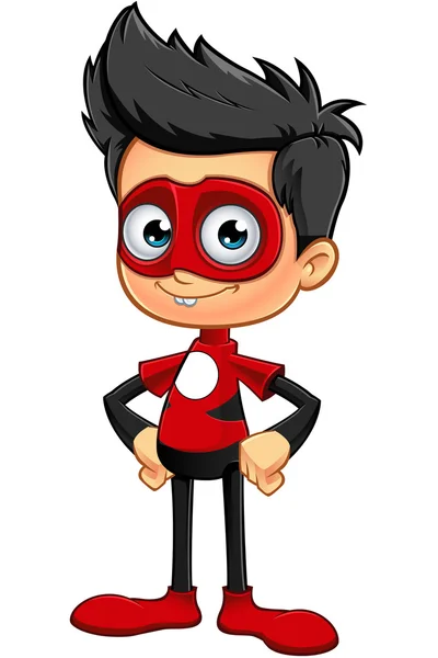 Super Boy In Red Character — Stock Vector