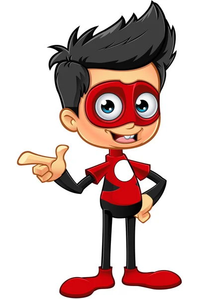 Super Boy In Red Character — Stock Vector