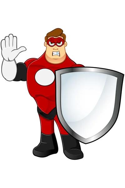 Superhero In Red Character — Stock Vector