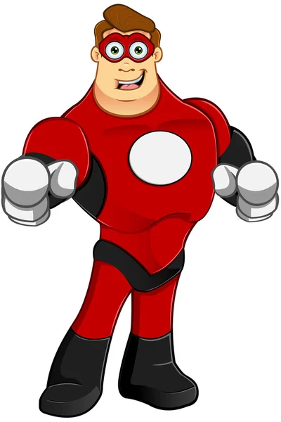 Superhero In Red Character — Stock Vector