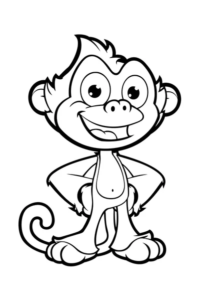 Cheeky Monkey In zwart-wit — Stockvector