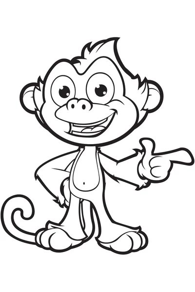 Macaco atrevido em preto e branco —  Vetores de Stock