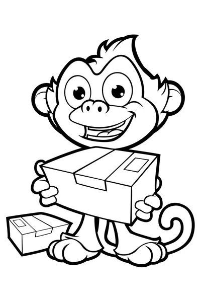 Macaco atrevido em preto e branco —  Vetores de Stock