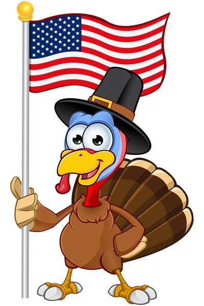 Thanksgiving Turkey Character — Stock Vector