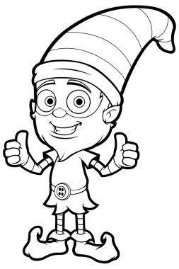 Siyah beyaz eski Elf karakter