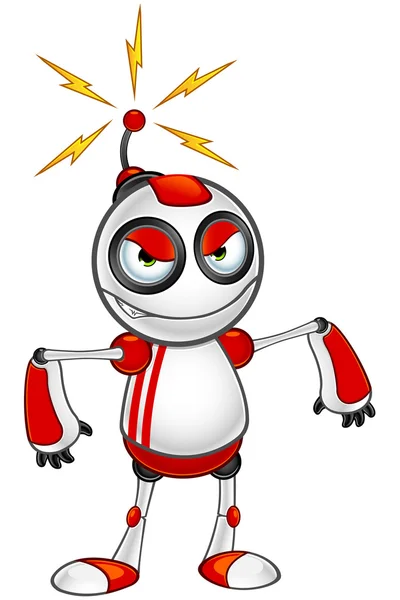 Red And White Robot - Angry — Stock Vector