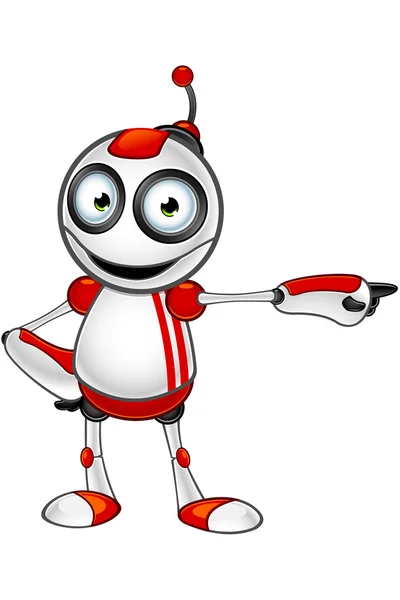 Red and White Robot - Pointing — стоковый вектор