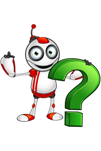 Red And White Robot - Question Mark — Stock Vector