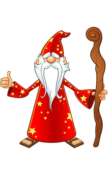 Rode oude karakter van de Wizard — Stockvector