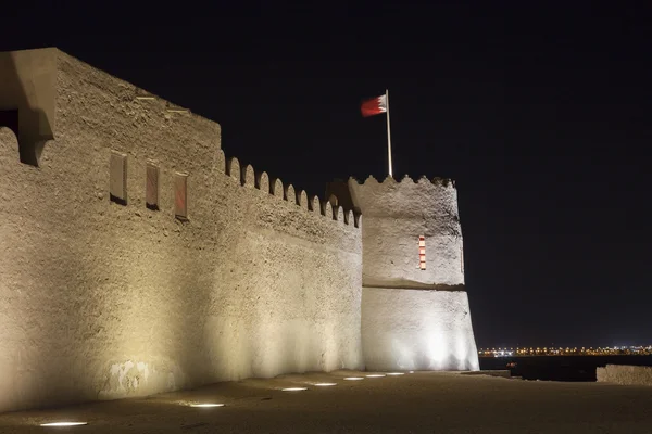 Forte Riffa di notte, Regno del Bahrein — Foto Stock