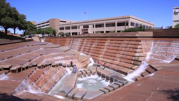 Su bahçeleri Fort Worth, Tx, ABD — Stok video