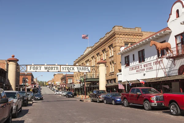 Fort Worth Stockyards historiska distrikt. Texas, Usa — Stockfoto