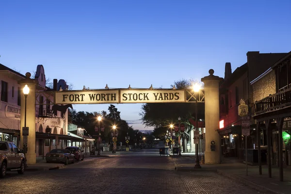 Fort Worth Stockyards at night. Texas, USA — Stock Photo, Image