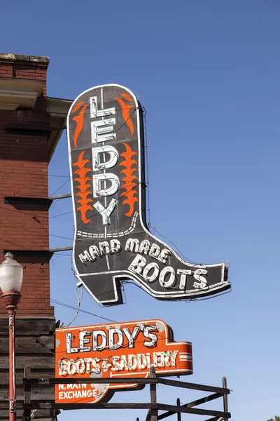 Negozio di stivali a Fort Worth Stockyards, TX, Stati Uniti — Foto Stock