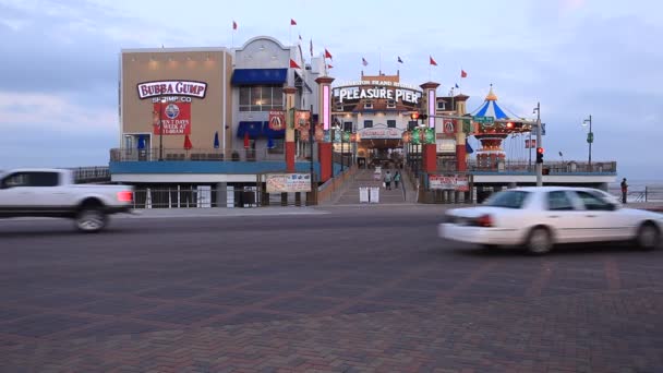 Galveston Adası tarihi zevk pier — Stok video