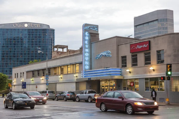 Windhund-Bushaltestelle in Dallas — Stockfoto