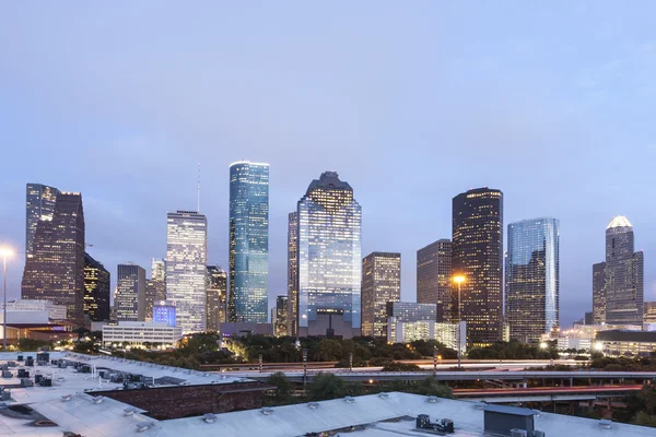 Houston downtown at night, Texas — Stock Photo, Image