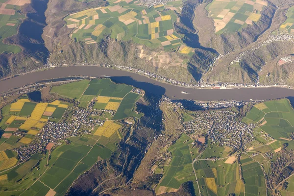 Luftaufnahme des Rheins in Deutschland — Stockfoto