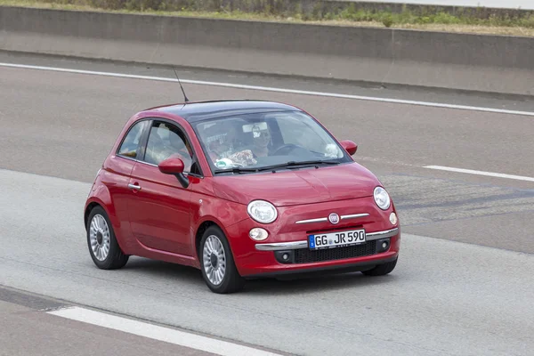 Fiat 500 on the road — Zdjęcie stockowe