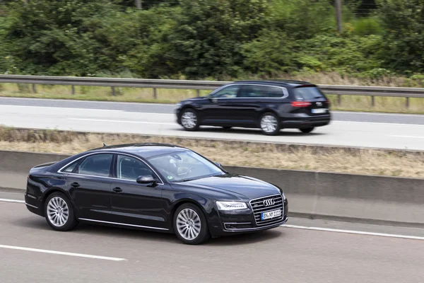 Audi A8 sedan on the road — Stock Photo, Image