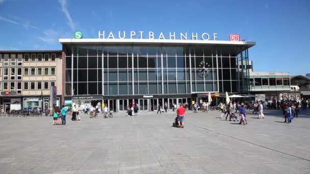 Główny dworzec kolejowy w Kolonii, Niemcy — Wideo stockowe