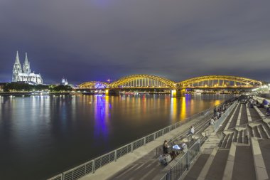Waterfront promenade in Cologne, Germany clipart