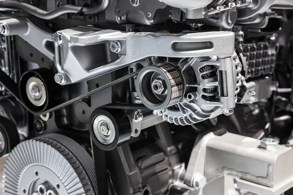 Деталь мотора Mercedes на 65-й выставке IAA Commercial 2014 в Остине, Германия — стоковое фото