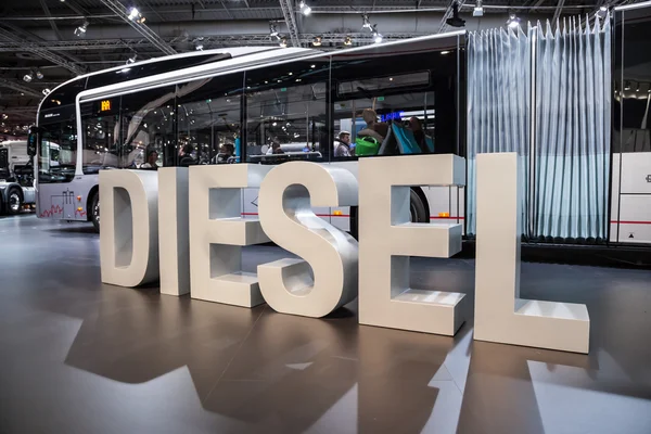 MAN City Bus con motore diesel ibrido al 65esimo IAA Commercial Vehicles 2014 a Hannover, Germania — Foto Stock