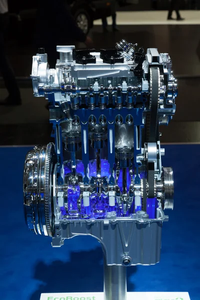 Ford Ecoboost three cylinder engine at the 65th IAA Commercial Vehicles 2014 in Hannover, Germany — Stock Photo, Image