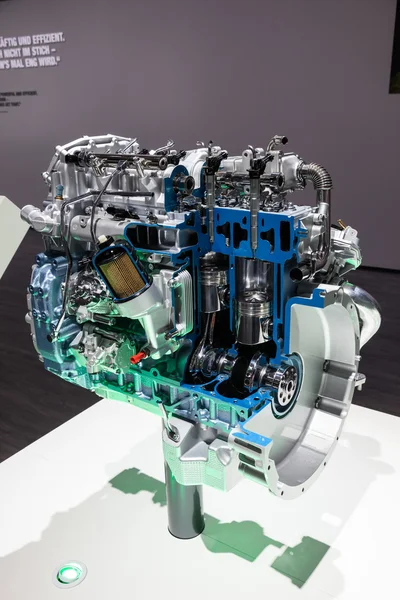 New Mitsubishi Common Rail Diesel Engine at the 65th IAA Commercial Vehicles 2014 in Hannover, Germany — Stock Photo, Image