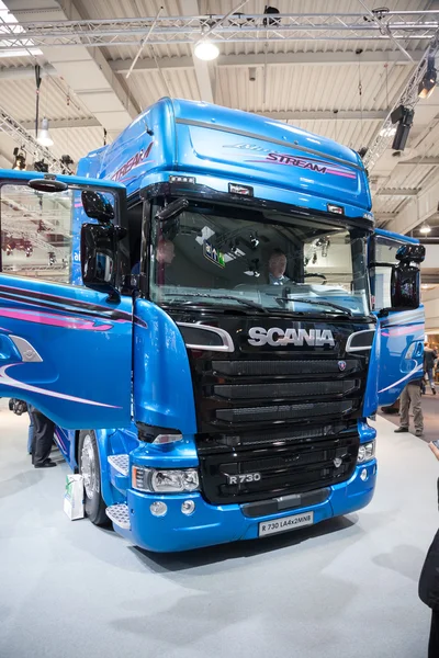 Scania R730 V8 truck at the 65th IAA Commercial Vehicles Fair 2014 in Hannover, Germany — Stock Photo, Image