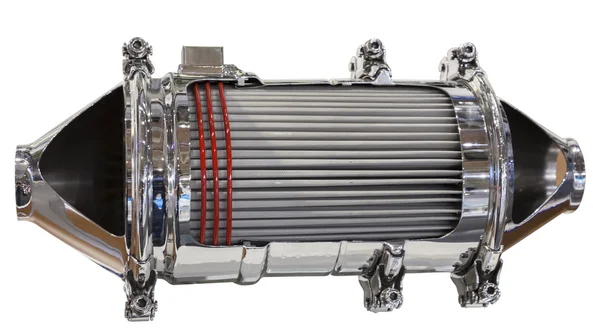 触媒コンバーターとディーゼル エンジンの粒子フィルターの断面図 — ストック写真