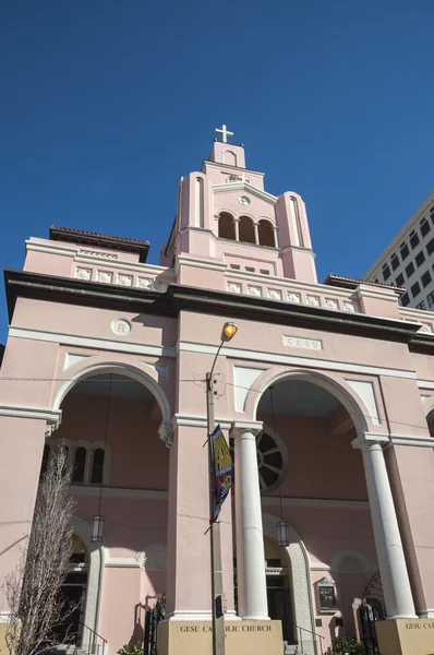 Gesu zabytkowy kościół z 1896 roku w miami, florida, Stany Zjednoczone Ameryki — Zdjęcie stockowe