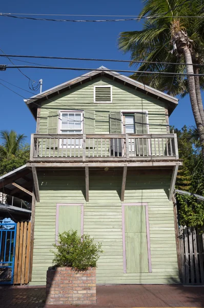 Groen houten huis in Key West, Florida, Verenigde Staten — Stockfoto