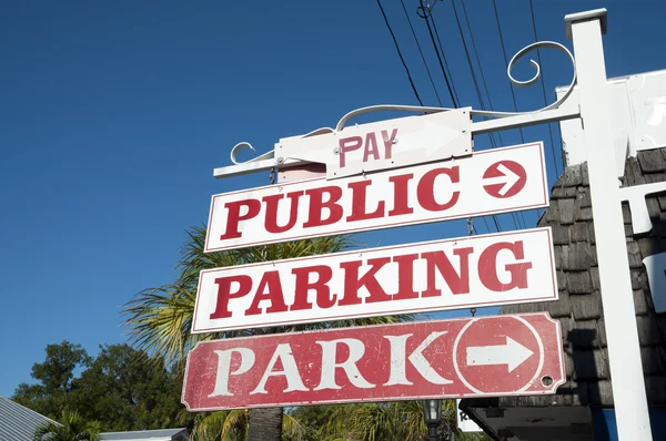 Kamu otopark işareti Key West, Florida — Stok fotoğraf