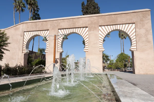 Szökőkút a város Marrakech, Marokkó — Stock Fotó