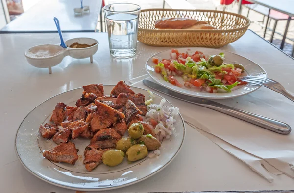 Traditionelles marokkanisches Essen in einem Restaurant in Marrakesch, Marokko Stockbild