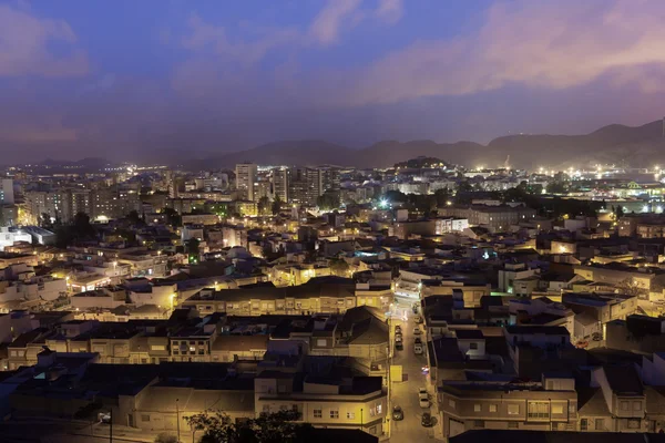 Město Cartagena v noci, Španělsko — Stock fotografie
