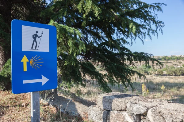 Camino de Santiago road sign in Spain — Stock Photo, Image