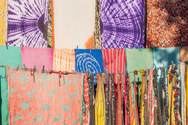 Colorful fabrics in Morocco, Africa — Stock Photo, Image