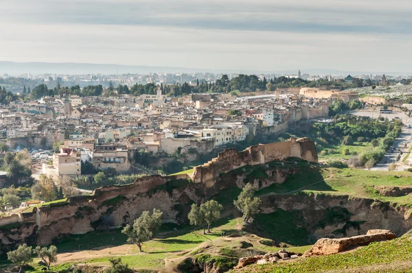 Uitzicht over de oude medina van Fez, Marokko — Stockfoto