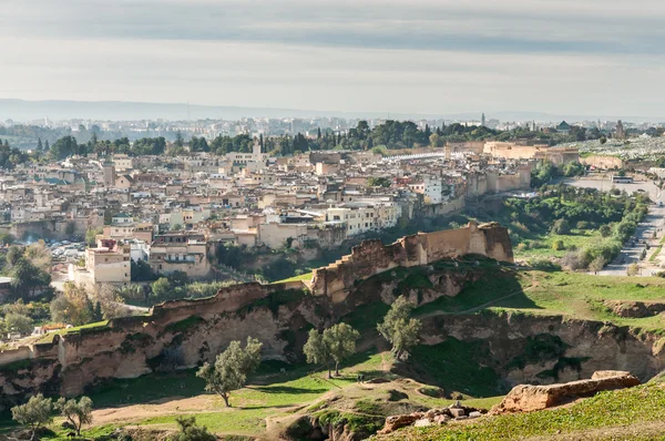 Blick über die antike Medina von Fez, Marokko — Stockfoto