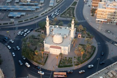 Mosque in the roundabout in Kuwait City, Middle East clipart