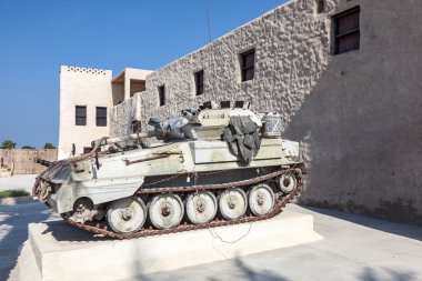 Old british tank at the museum in Umm Al Quwain, United Arab Emirates clipart