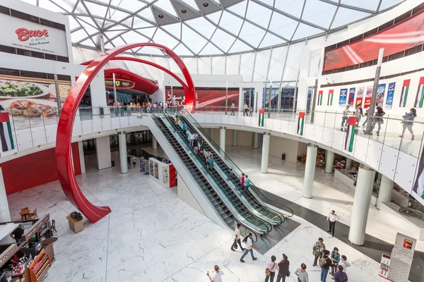 ABU DHABI - DEC 19: Ferrari World Theme Park entrance hall interior. December 19, 2014 in Abu Dhabi, United Arab Emirates — Stock Photo, Image