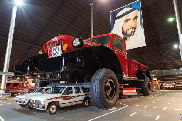 ABU DHABI - DEC 22: Giant Dodge Power Wagon at the Emirates National Auto Museum in Abu Dhabi. December 22, 2014 in Abu Dhabi, UAE — Stock Photo, Image