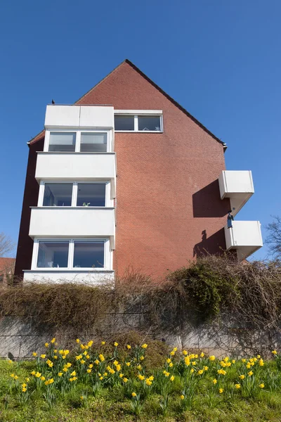 Rode bakstenen Residencieel huis in Bremen, Duitsland — Stockfoto